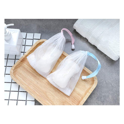 Andiker Soap Bag Soft for Shower,7 Pcs Mesh Soap Pouch Saver with Drawstring for Foaming and Drying,Hangable 7PCS