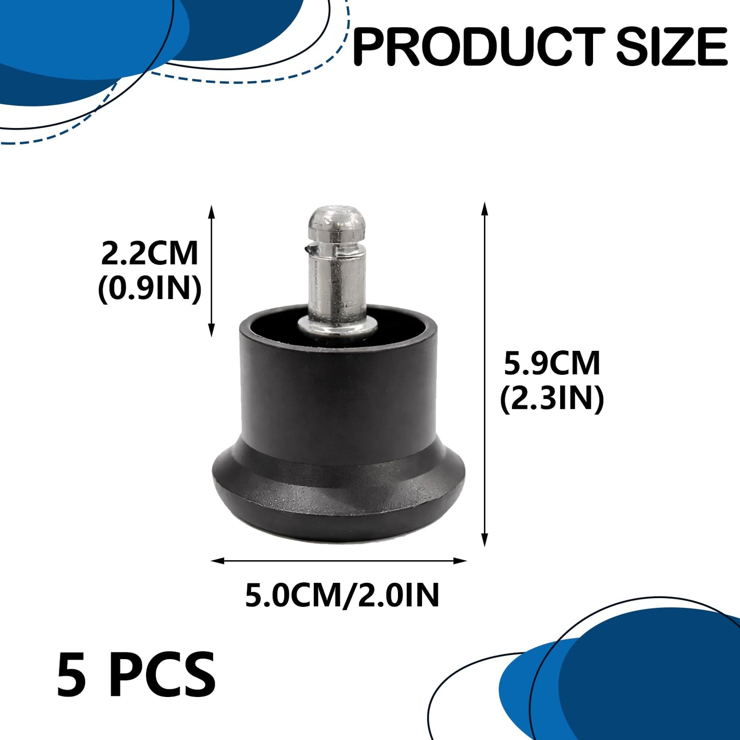 5 Pcs 2 Inch Desk Chair No Wheels,With Soft Rubber Bottom,Bell Glides Replacement,Office Chair No Wheels,Used To Convert Swivel Chairs Castors