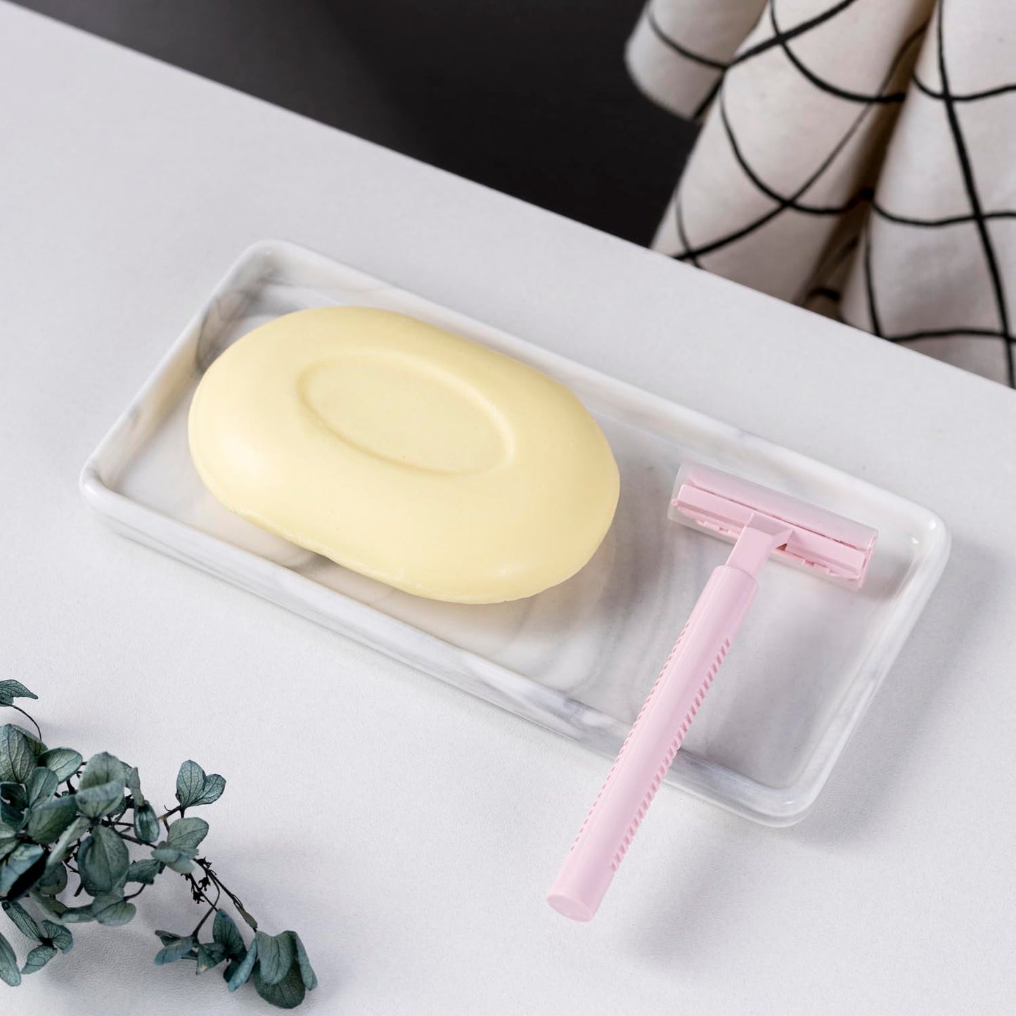 Ceramic trays for cosmetics, jewelry, suitable for organizing dressing tables and bathrooms, trays for toiletries etc (Grey-small)