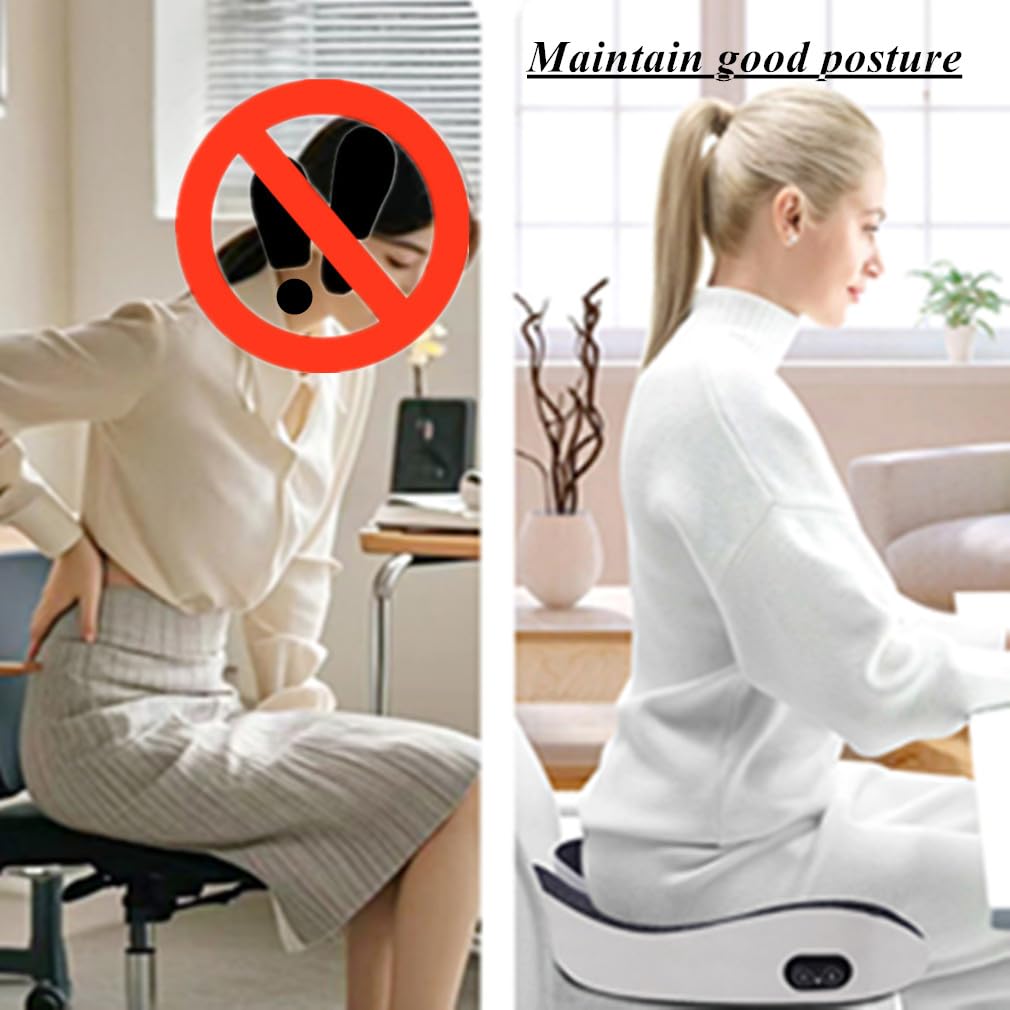 beolur Memory Cotton Breathable Seat Cushions Chair Pad Relax thighs and hips avoids sores and Breathable for Office, Wheelchair, Sofa