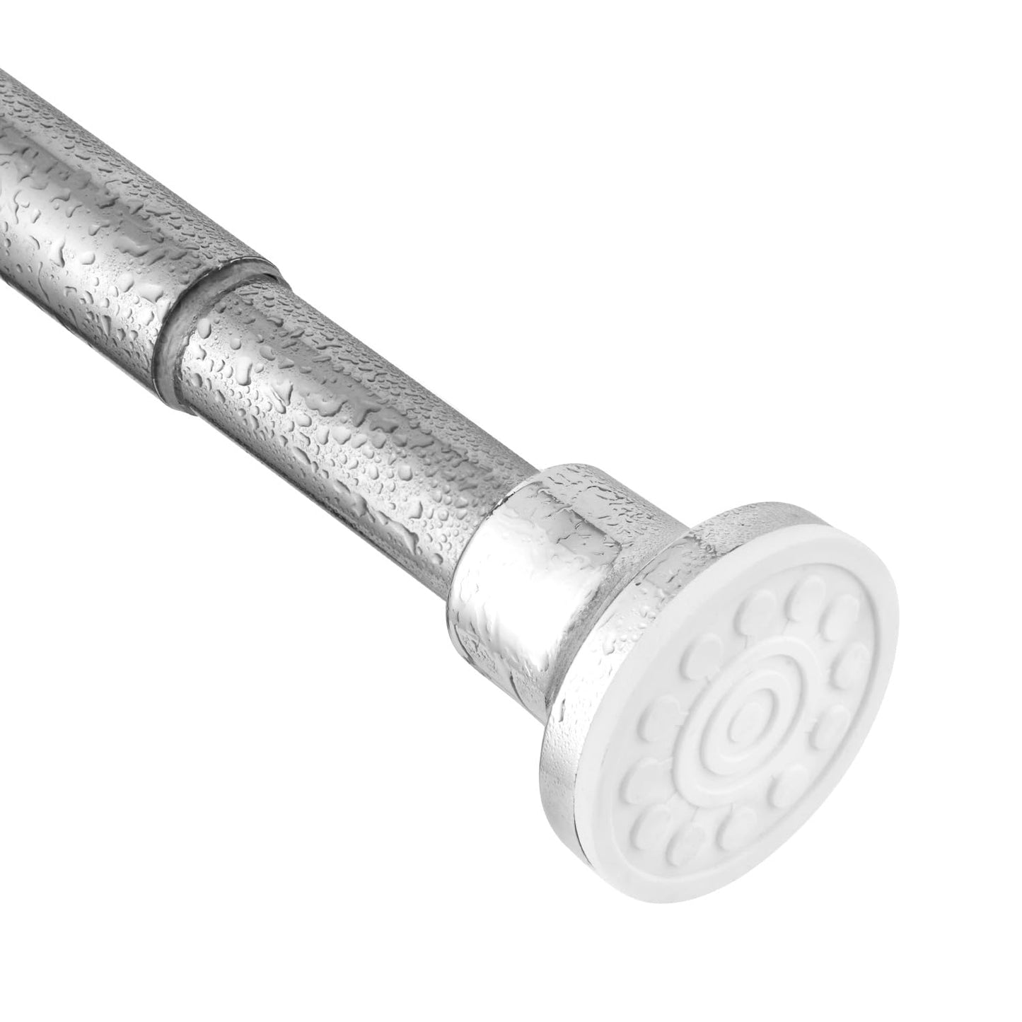 Silver Shower Curtain Pole, No Drilling No Rust Shower Curtain Rail 72cm to 195cm