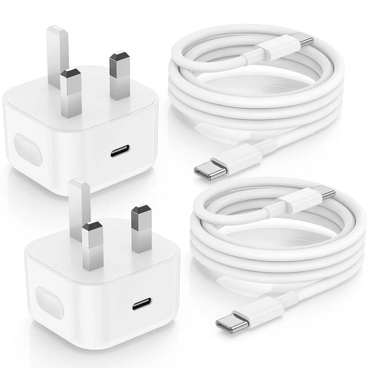 iPhone 17 16 15 Fast Charger, 2Pack USB C to USBC Charger Cable 2M with Type C Charging Plug for Apple iPhone 17 Pro Max/17 Air/16 Pro/15 Plus/15 Pro
