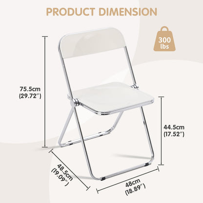 TAO ONE Acrylic Folding Chair Morden Chrome Chair-White