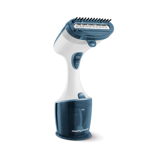 Morphy Richards Express Handheld Garment Steamer, Dual Steam Eco & Turbo, 35s Heat Up, No Ironing Board Needed, Kills Bacteria and Odours, Lint Brush