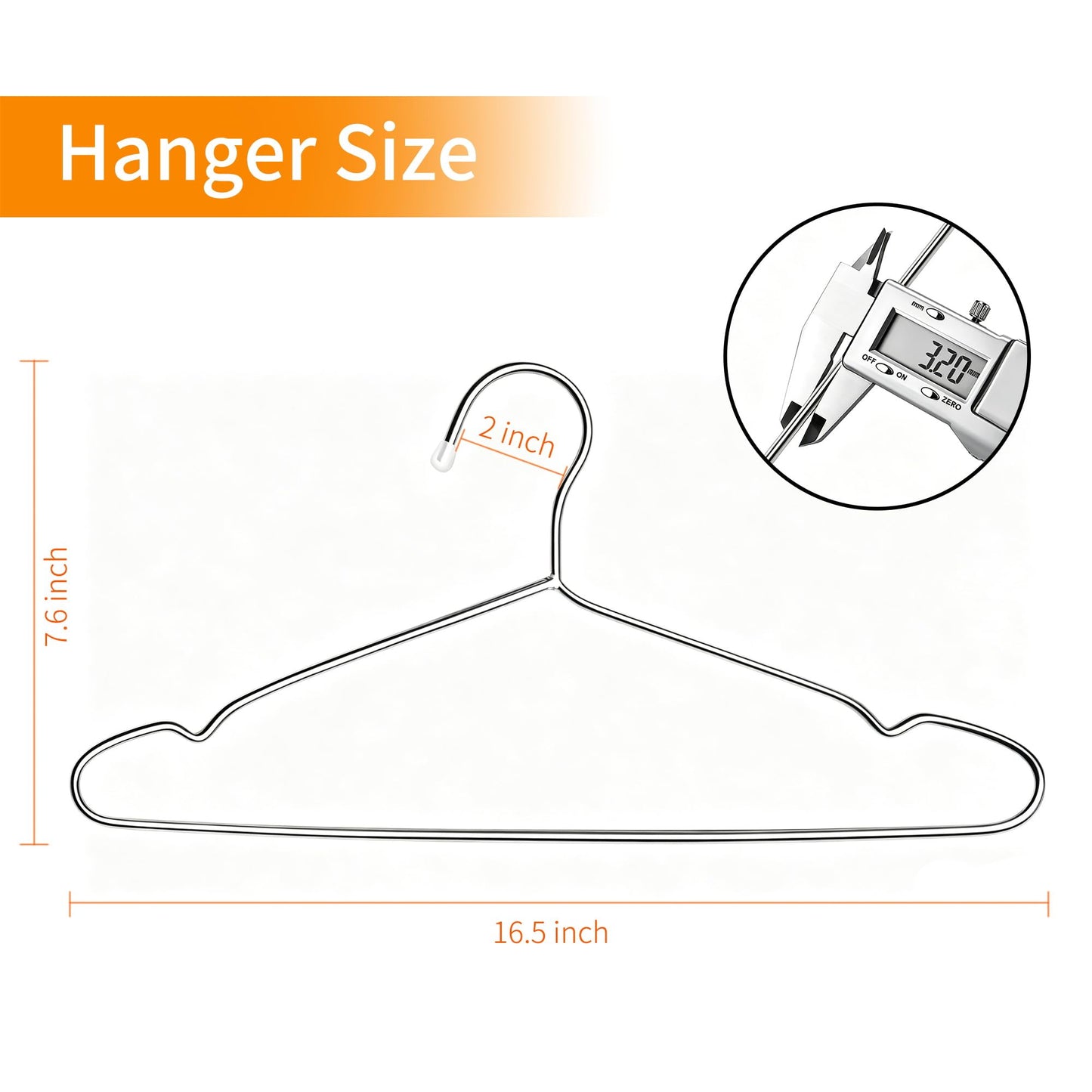 TIMMY Wire Hangers 40 Pack Stainless Steel Strong Metal Coat Hanger Clothes 16.5 Inch