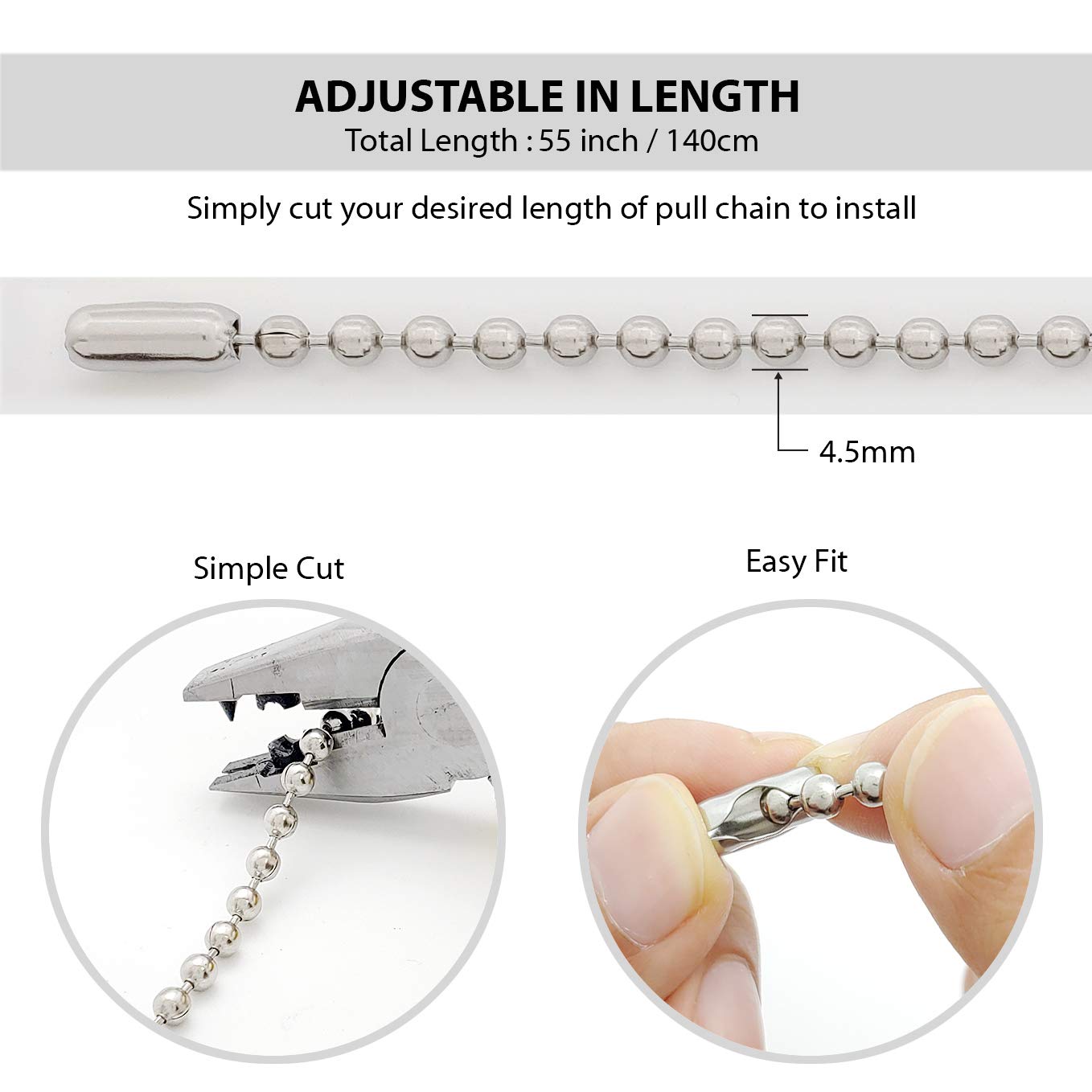 Shower Curtain Hooks Long Size 27inch/70cm, Shower Curtain Rings 12pcs, spa-Quality Look, Stainless Steel