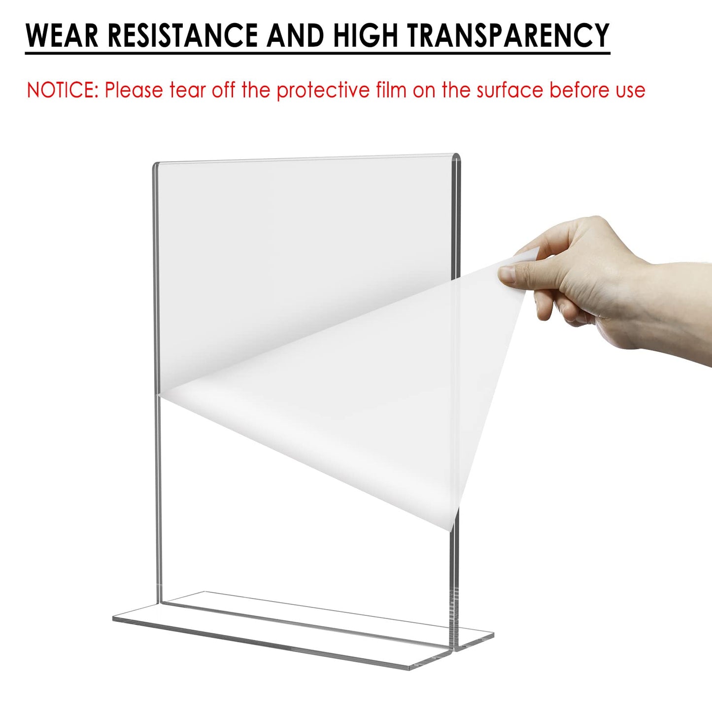 Relx Acrylic Sign Holder 8.5 x 11, Plastic Frame Flyer Holder, Double Frames Clear Acrylic Display Stand for Store, Restaurant (6 Pack)