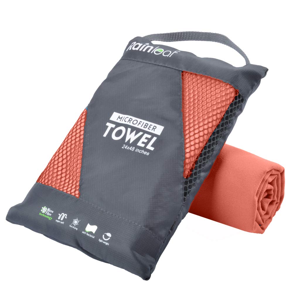 Rainleaf Microfiber Towel Quick Dry Camping & Travel & Gym Towel. Compact
