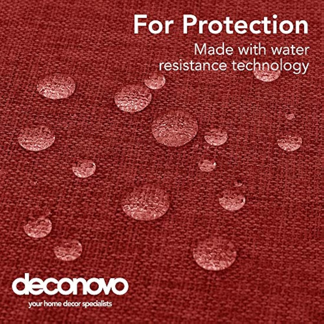 Deconovo Faux Linen Table Cloth Water Resistant Rectangle Christmas Tablecloth 51x63in(130x160cm) Red