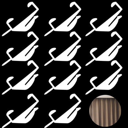 50 PCS White Plastic Curtain Sliding Hooks for Track Window, Shower and Door - Rail Gliders