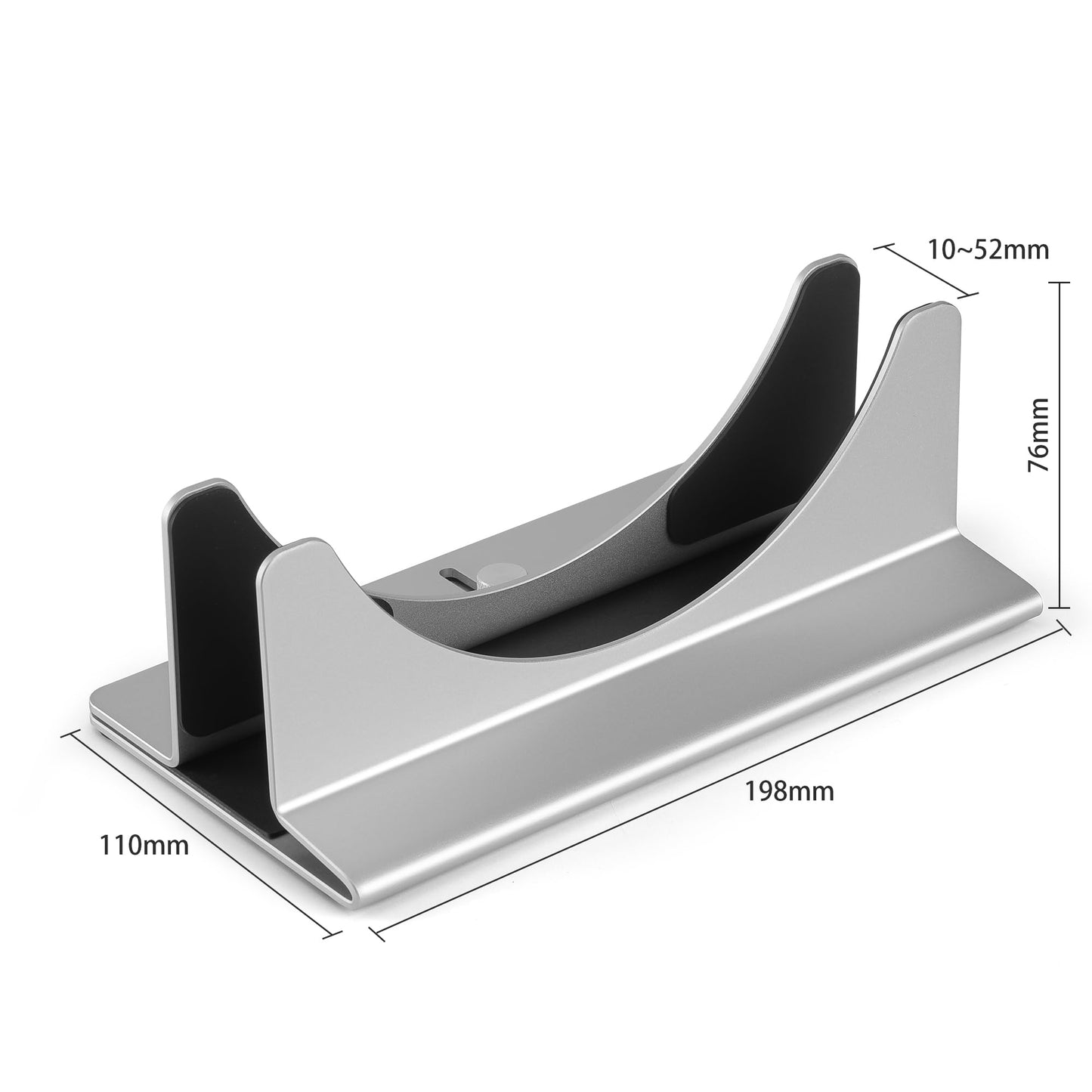 Psitek Adjustable Mac Mini Stand Aluminium Vertical Laptop Holder Desk Mount - Universal Fit for Mac Mini 2005-2023