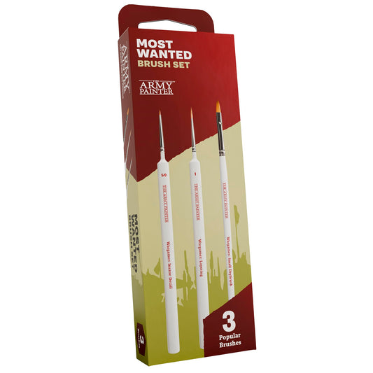 The Army Painter, Most Wanted Brush Set, Miniature Brush Set with 3 Wargamer Brushes: Small Dry Brush, Layering & Insane Detail ? Quality Detail Brush