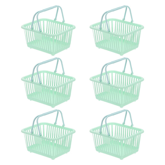 PATIKIL 6PCS Mini Shopping Basket, Small Plastic Basket Mini Storage Basket Grocery Tiny with Handles Organizer Filtered Water for Organizing Toys