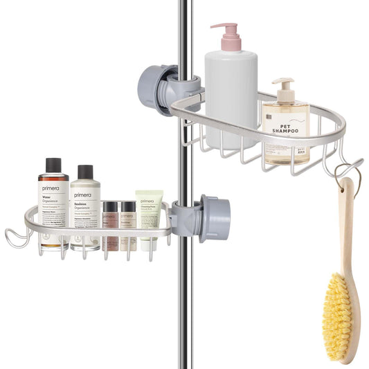 Alyxen Shower Caddy Shelf No Drill 2 Pcs,Stainless Steel Shower Shelves,Rustproof Storage Rack Hanging Bathroom Organiser for Shampoo Soap,Kitchen