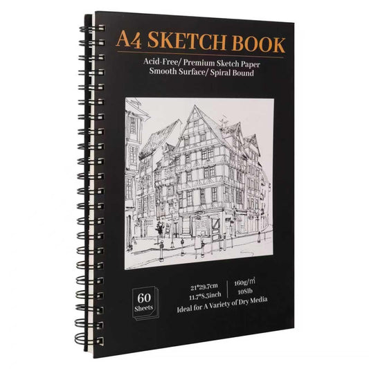 Zylota A4 Sketch Book,Spiral Bound 60 Sheets/120 Page Sketch Pad, 160gsm Acid-Free Drawing Paper, Art Sketchbook for Drawing Pad for Kids Artists &