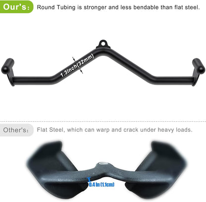 SELEWARE 28" Multi-Grip LAT Pull Down Bar ? Durable Alloy Steel, Ergonomic Grip, Versatile Cable Machine Attachment for Versatile Muscle Training