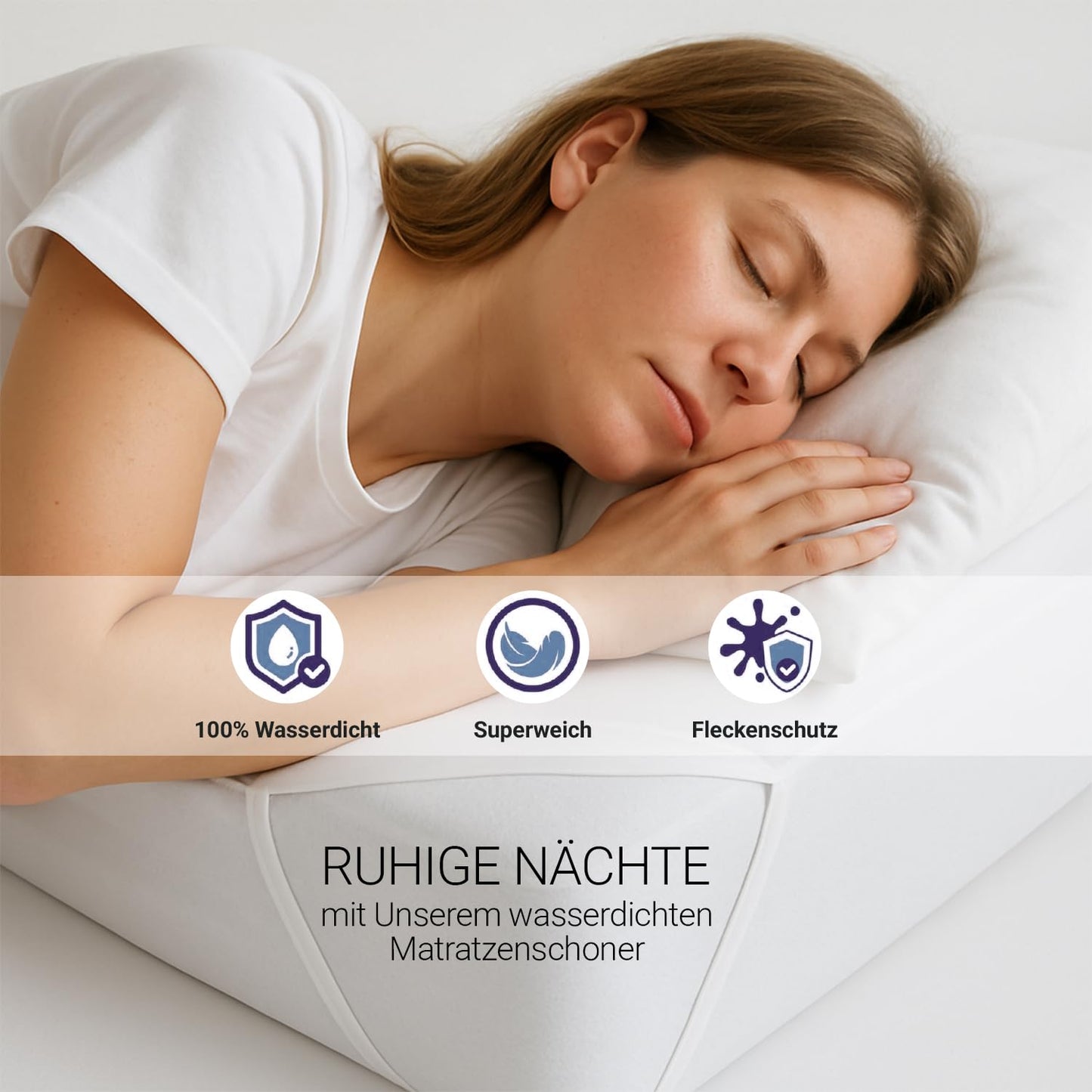 MEBY 90 x 200 cm Waterproof Mattress Protector. Breathable Cotton Mattress Topper, Waterproof, Moisture Protection, Elastic