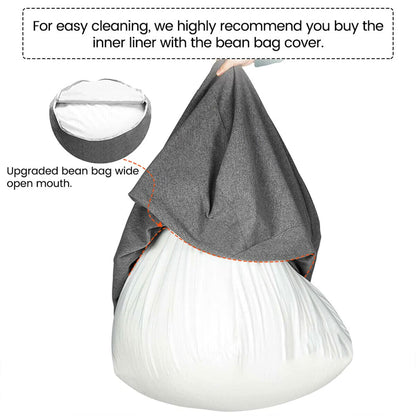 ZEJEXXB Bean Bag Chair Inner Liner Replacement, Removable and Washable Lazy Sofa Inner Liner with Zipper