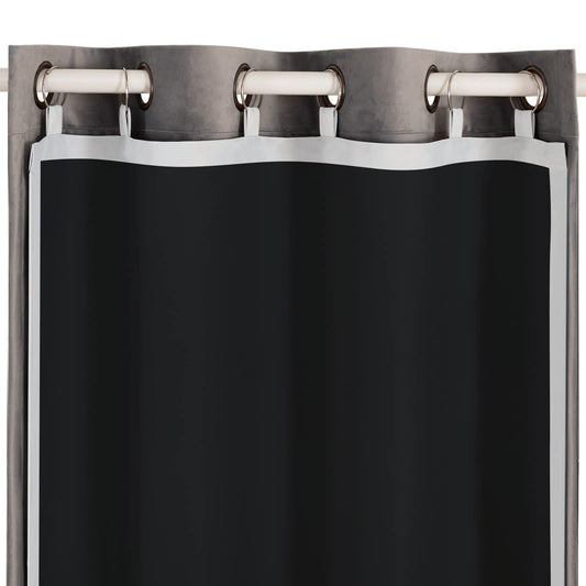 Melodieux Blackout Thermal Lining for Curtains - Blackout Liners for Eyelet Curtains, 3 Pass Linings for Bedroom Draps (Black, 66x54)