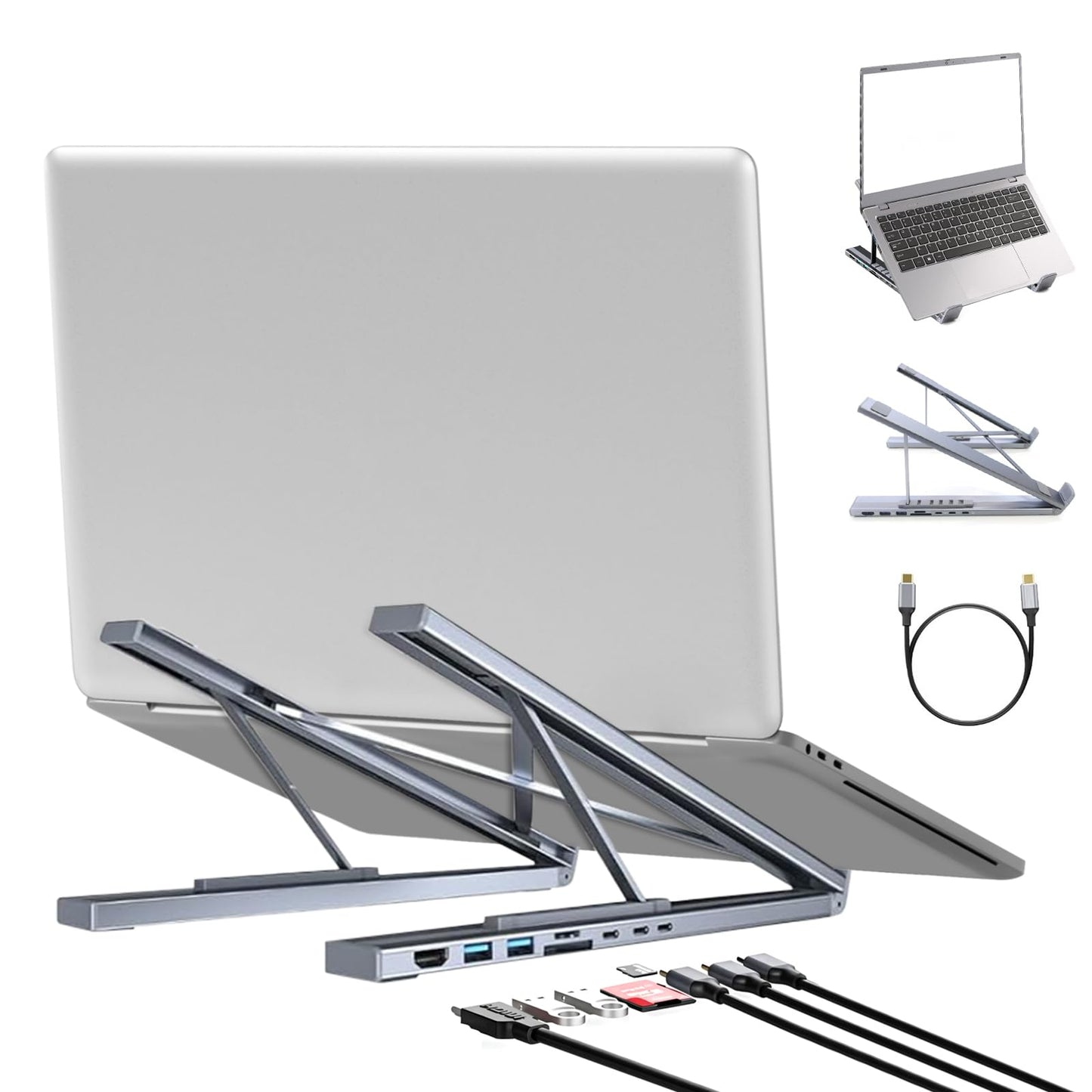 CISSIYOG Laptop Stand,Folding Tablet Stand,7in1 Docking Station