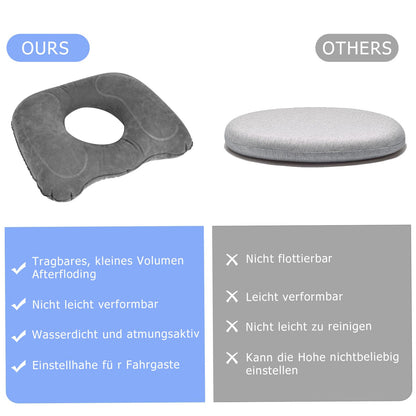 YHNDECO Orthopaedic Inflatable Seat Cushion, Hemorrhoid Seat Cushion, Ergonomic Coccyx Cushion for Wheelchairs, Office Chair, Anti-Hemorrhoids Grey