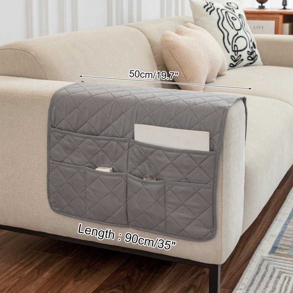 MiOYOOW Armchair Caddy, Large Capacity Sofa Armrest Organizer, 50 * 90cm, Sofa Arm Hanging Storage Holder for Remote Control Magazine Book Eyeglasses