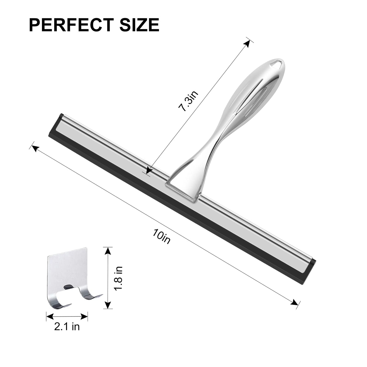 SetSail Shower Squeegee for Glass Doors, 25cm, Silver