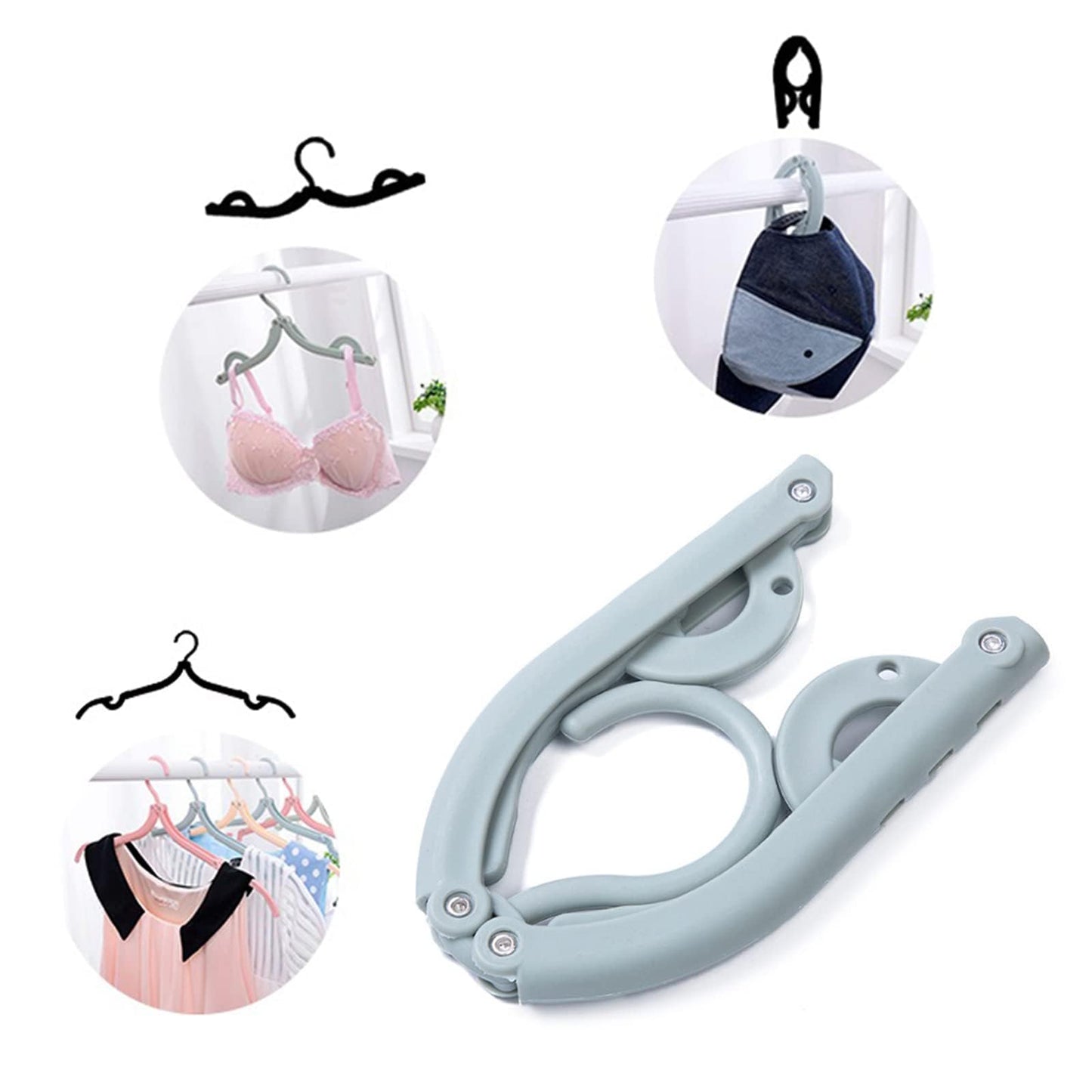 12pcs Folding Clothes Hangers, LOMYLM Travel Hangers Foldable