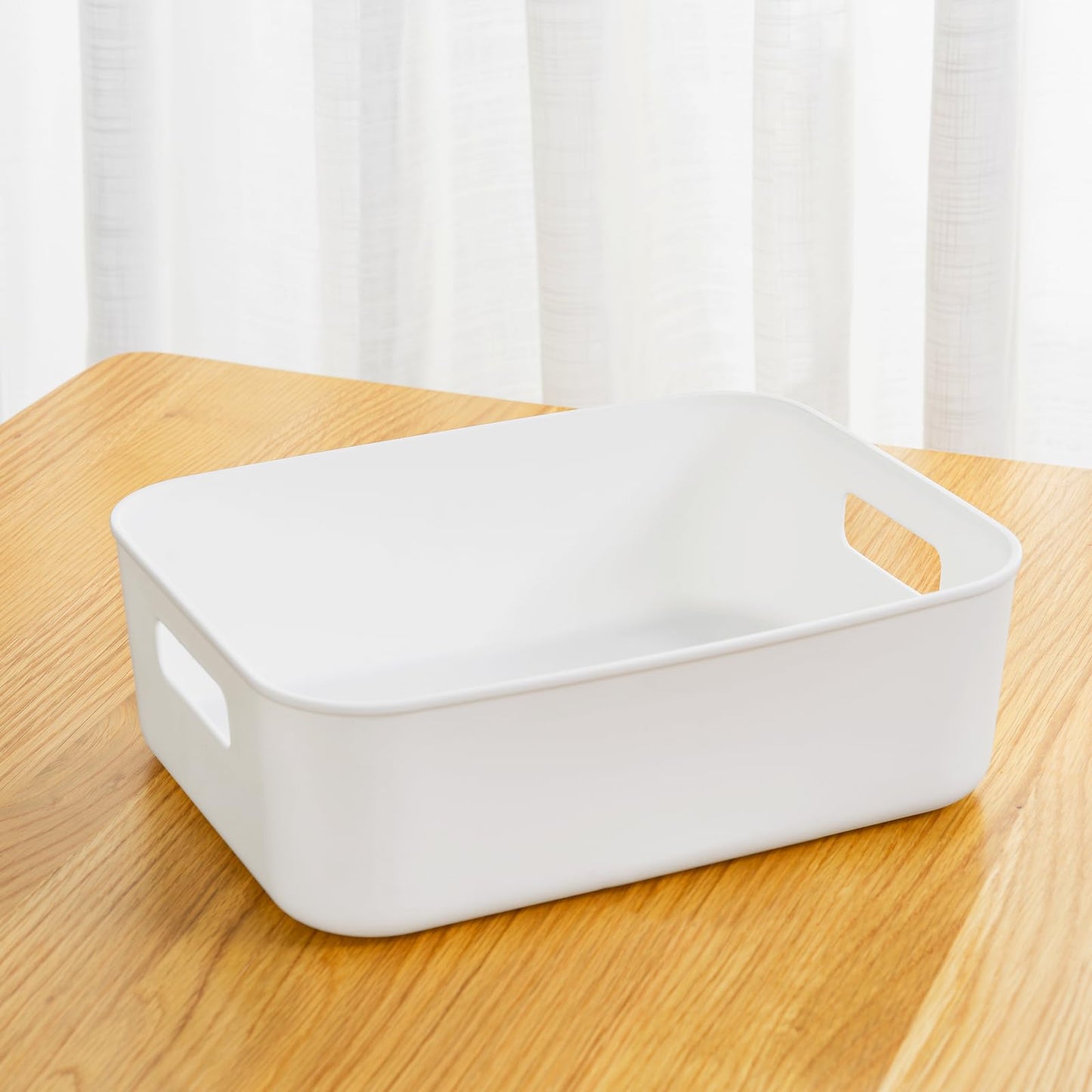 Cetomo 5L*6 Storage Basket, Plastic Open Storage Box, Containers for Shelves, Organizers with Handles for Office, Countertops, Cabinets, PP, BPA Free