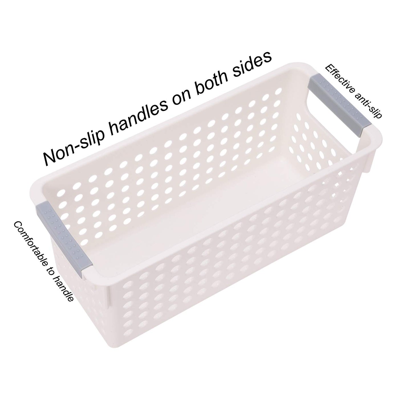 JAKAGO Small Plastic Storage Baskets Kitchen Cupboards Organiser Baskets