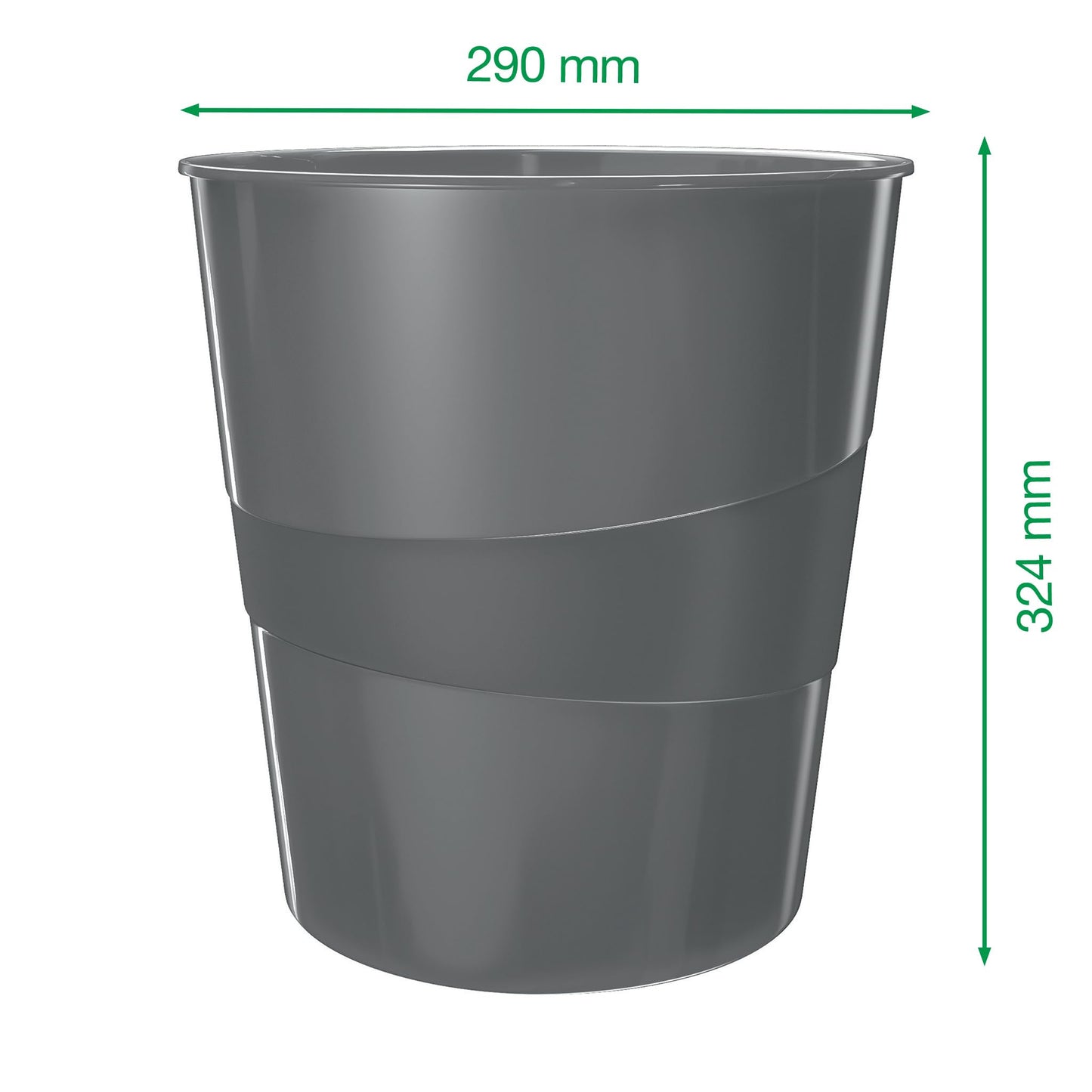 Leitz Wow 15 Litre Waste Bin, Red Bin, Plastic, 52781026