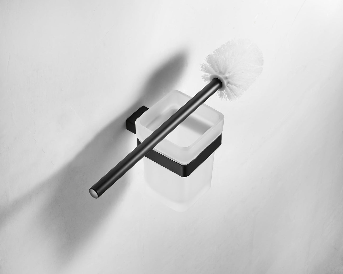 SHUNLI Toilet Brush and Holder - Toilet Brush Set Black Toilet Cleaner Brush - Wall Mounted Loo Brush Hygienic Toilet Brushes