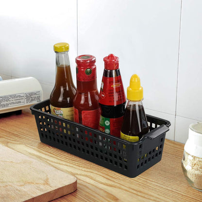 Bblina Small Baskets for Storage, Black Baskets Set of 6, 31 x 12.8 x 9 cm