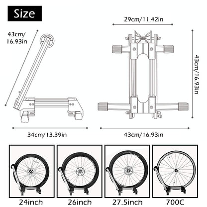 ROCKBROS Foldable Bike Stand Portable Bicycle Storage Holder Floor Parking Rack Aluminium Alloy Easel Park and Repair for MTB Road Bike Ebike Black