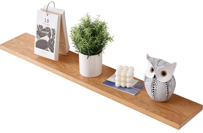 Gieanoo Floating Shelf, 60cm Solid Oak Wood Rustic Wall Shelf Wall mounted Radiator shelf Display Shelf For Living Room, Kitchen, Bedroom,Bathroom