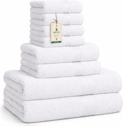 HomeBurg Luxe Set – Washcloths 30 x 30cm, Hand Towels 40 x 70cm & Bath Towels 65 x 137 cm – 100% Cotton, Soft, Absorbent, Easy Care, Versatile