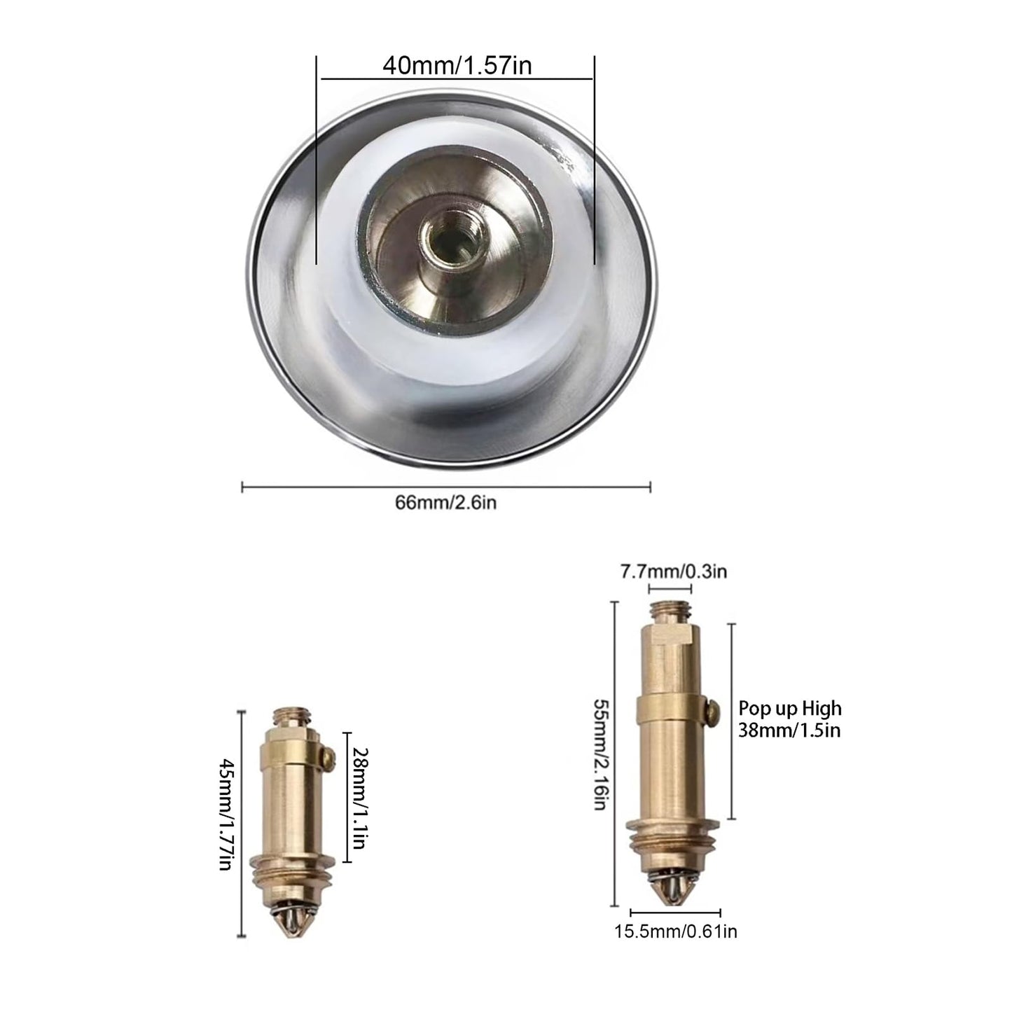 Pop Up Click Clack Plug 66mm Pop-up Stopper