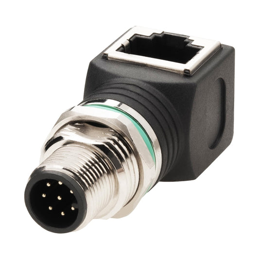 Lonlonty RJ45 to M12 8-Pin Connector Male,Right angle IP68 Waterproof, Shielded, 100% Connectivity