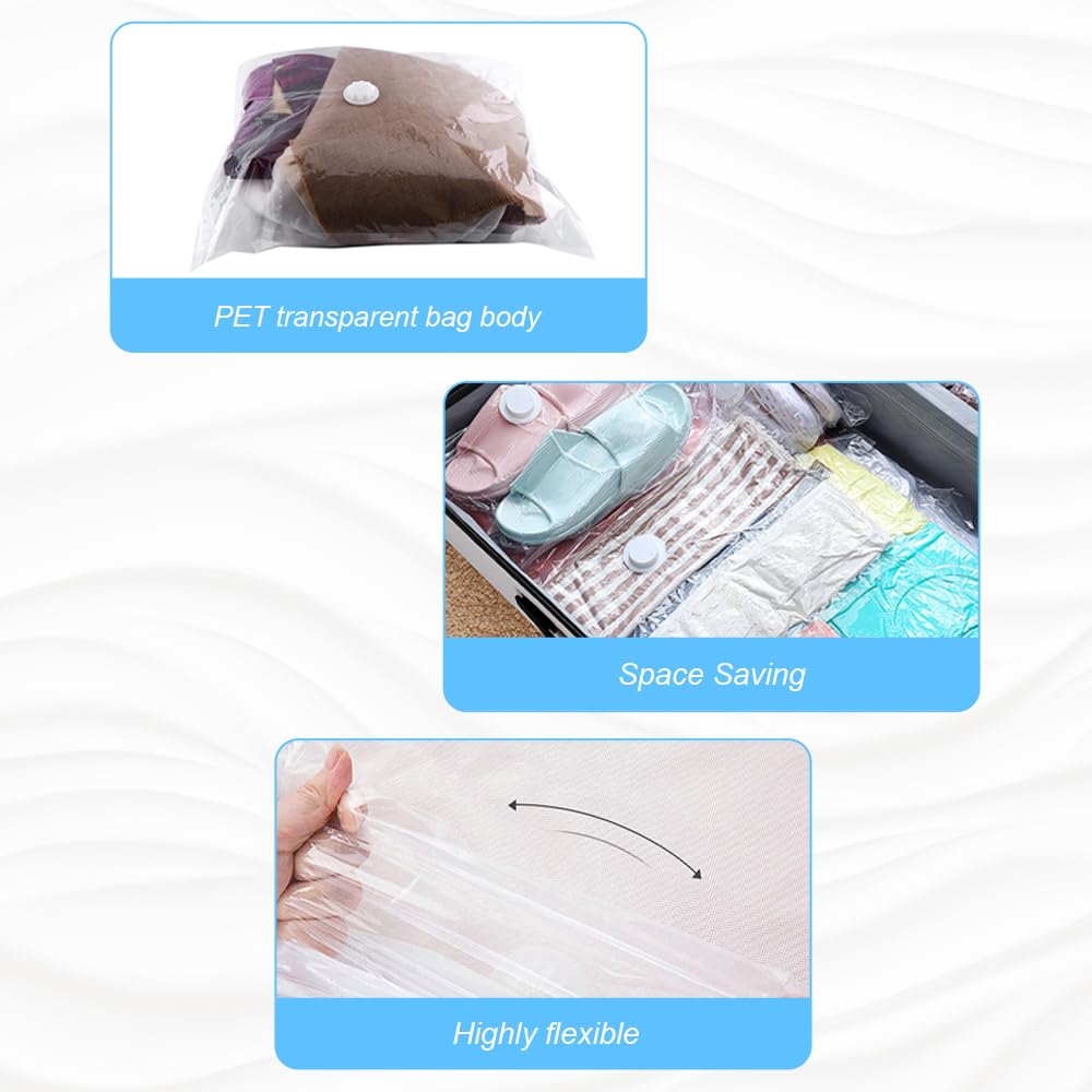 BORDSTRACT Vacuum Storage Bags Small | 50x60cm 5Pk w/Zippers | Clear PVC