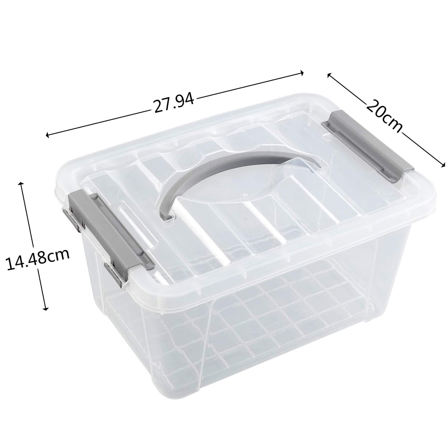 Farmoon 5L Plastic Storage Boxes, Clear Latching Container, 6 Packs