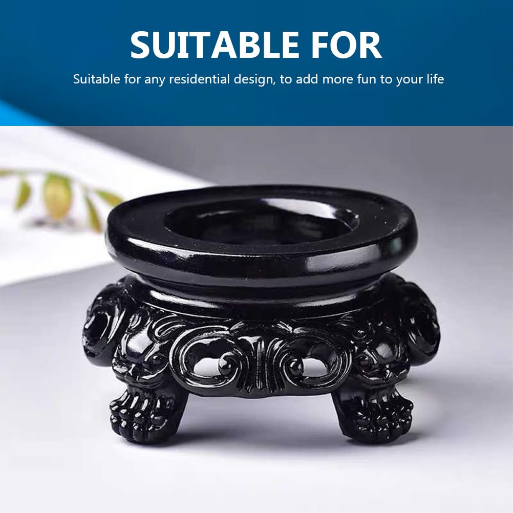 Housoutil Crystal Ball Holder Resin Crystal Ball Stand 2.36 X 2.36 X 1.18 in Round Ornament Stand for Sphere Display Home Office Decor