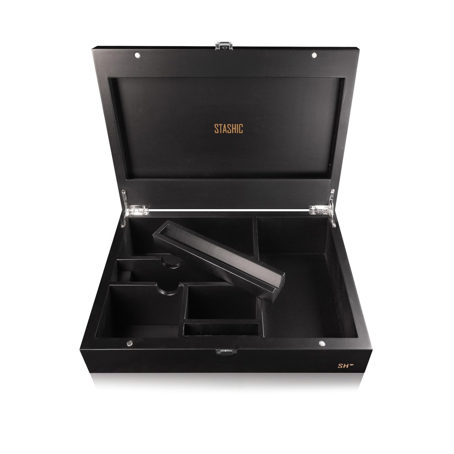 STASHIC Bamboo Stash Box - Rolling Box with Compartments - Latch - SH*