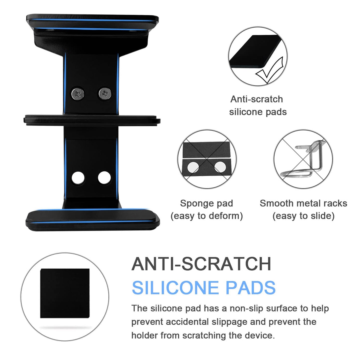 IFCASE 2 Tier Under Desk Laptop Mount, Double Decker Metal Under Desk Shelf Holder for Laptop, MacBook Pro, Keyboard with Anti-Scratch Silicone