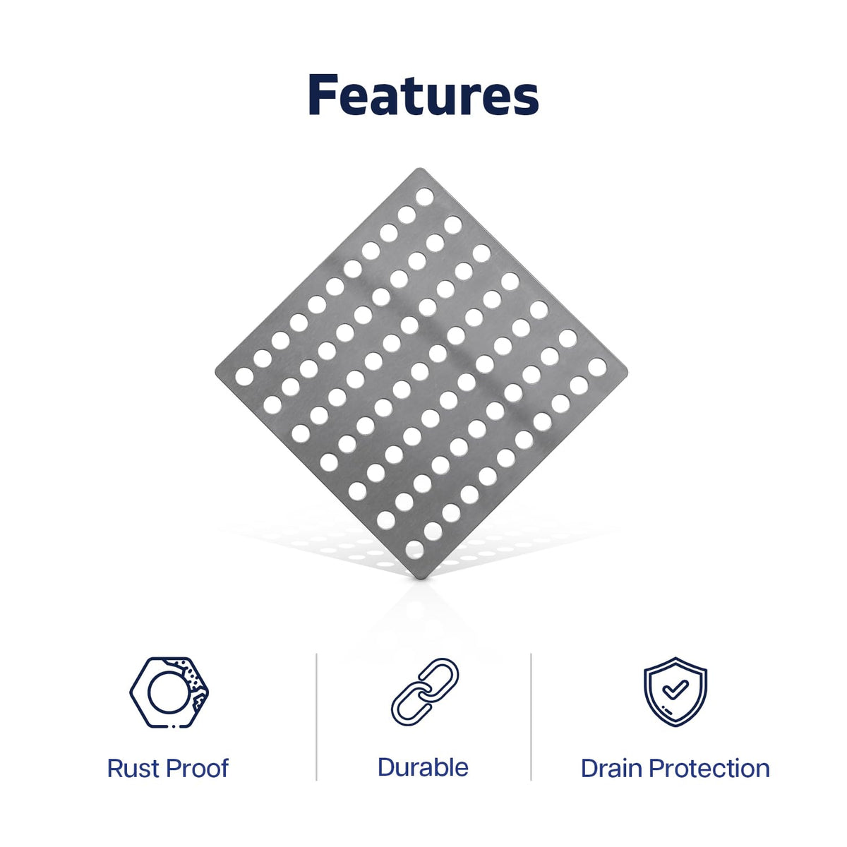 Steel Drain Cover 15 X 15cm - Pack of 2 Rustproof Swirl Drain Covers Outdoor & Indoor - Durable Mesh Drainage Covers Suitable as Shower Drain Cover