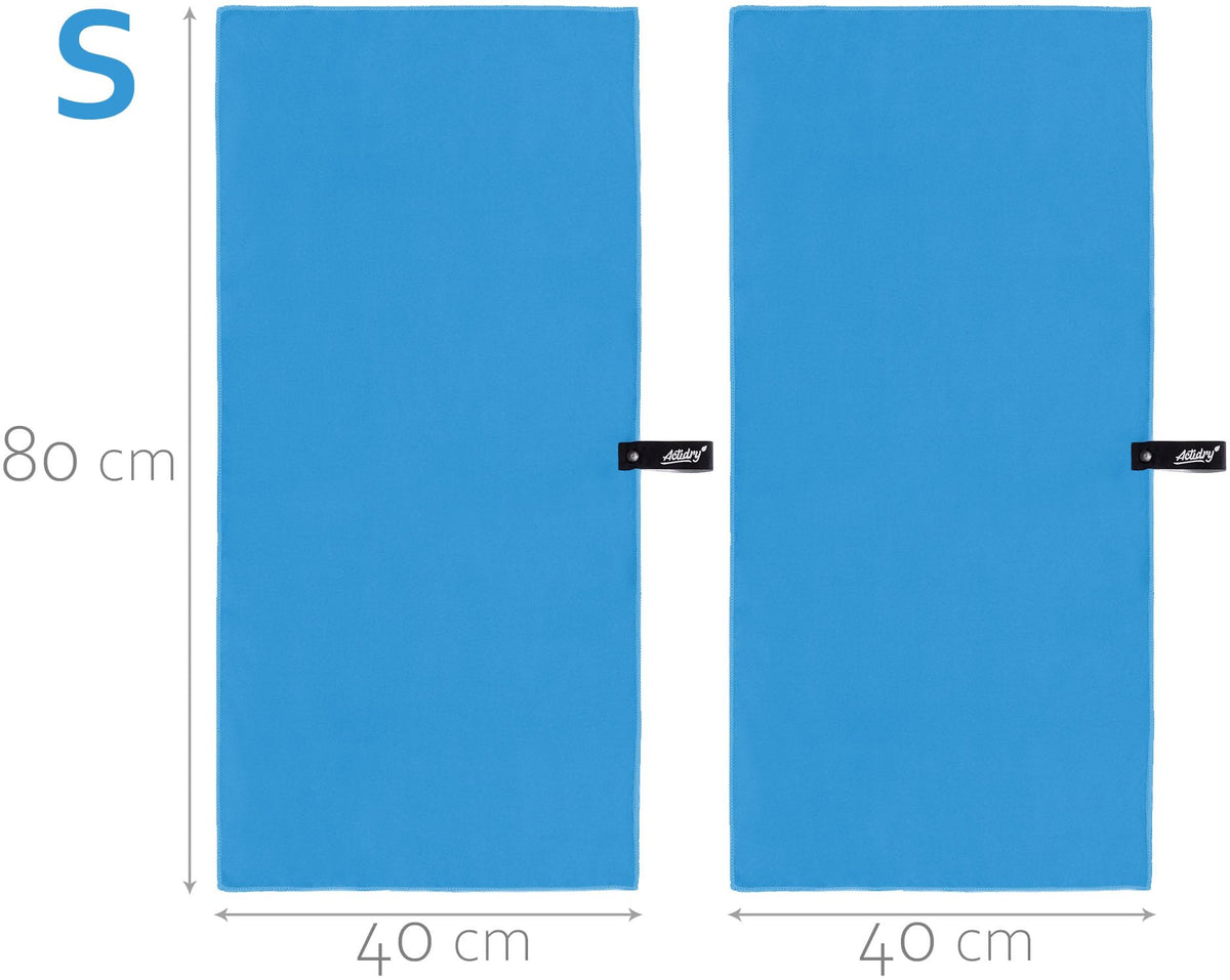Actidry Microfibre Towel - light and absorbent - 9 colours S M L XL sizes - great for beach, sports and outdoor activity - S 40 x 80 cm 2 pieces