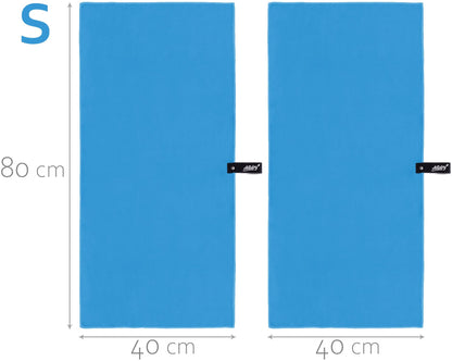 Actidry Microfibre Towel - light and absorbent - 9 colours S M L XL sizes - great for beach, sports and outdoor activity - S 40 x 80 cm 2 pieces