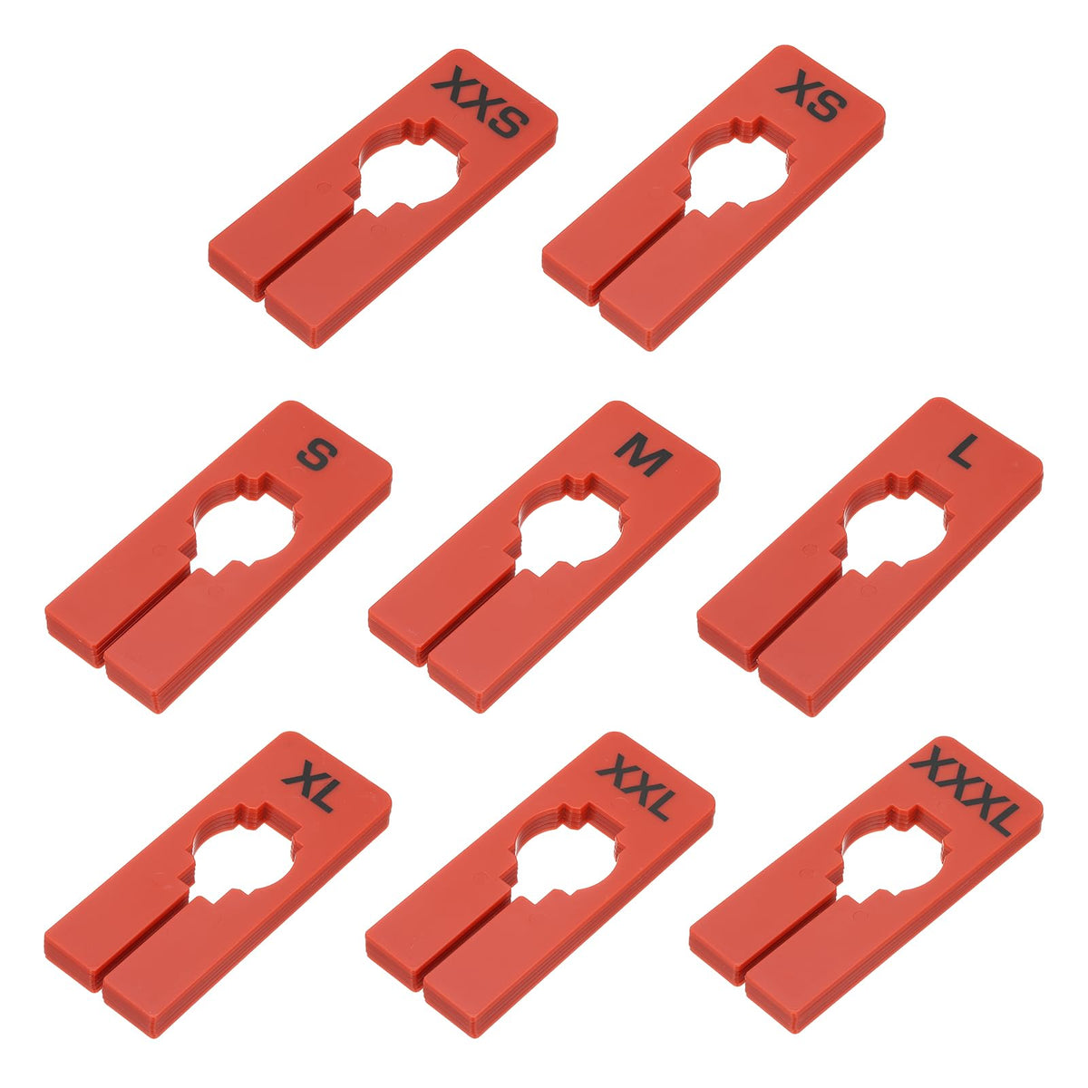 PATIKIL Clothes Dividers for Hanging Clothes, 40 Pack 8 Sizes Rectangle Pre-written Clothing Rack Dividers Size Mark Label Sorting Separator for