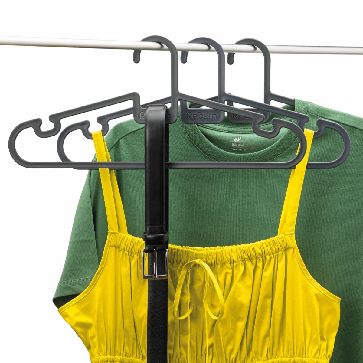 ReBorn Recycled Coat Hangers Pack of 5 Wardrobe Clothes Non Slip Made in UK