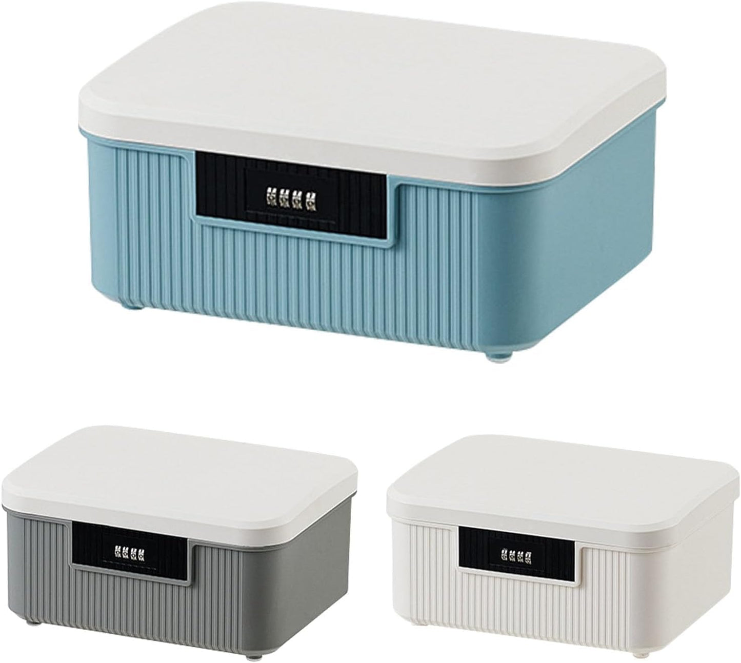 Aartner 2 Layer Medicine Storage Box, Lock Box with Code, 9/16L Lockable Medicine Box with Removable Tray, Medication Storage Container for Medicine