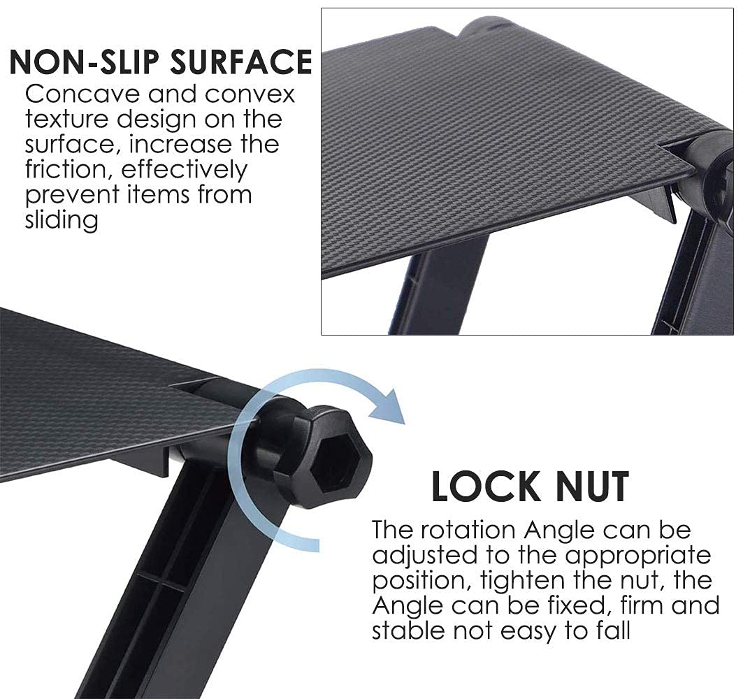 Jieddey Adjustable TV Shelf - Top Storage Stand For Foldable Screen Mounting Organizer Upper Shelf For Computer Flat Screen TV - Black